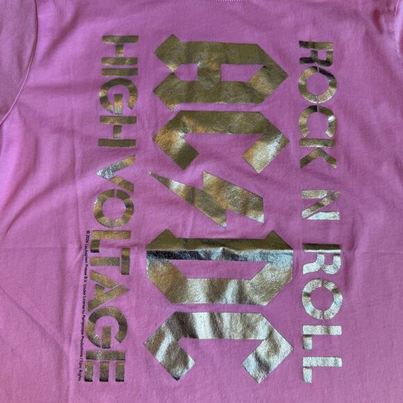 Abercrombie Kids Oversized AC/DC Pink Graphic Tee 9/10 - Picture 4 of 7